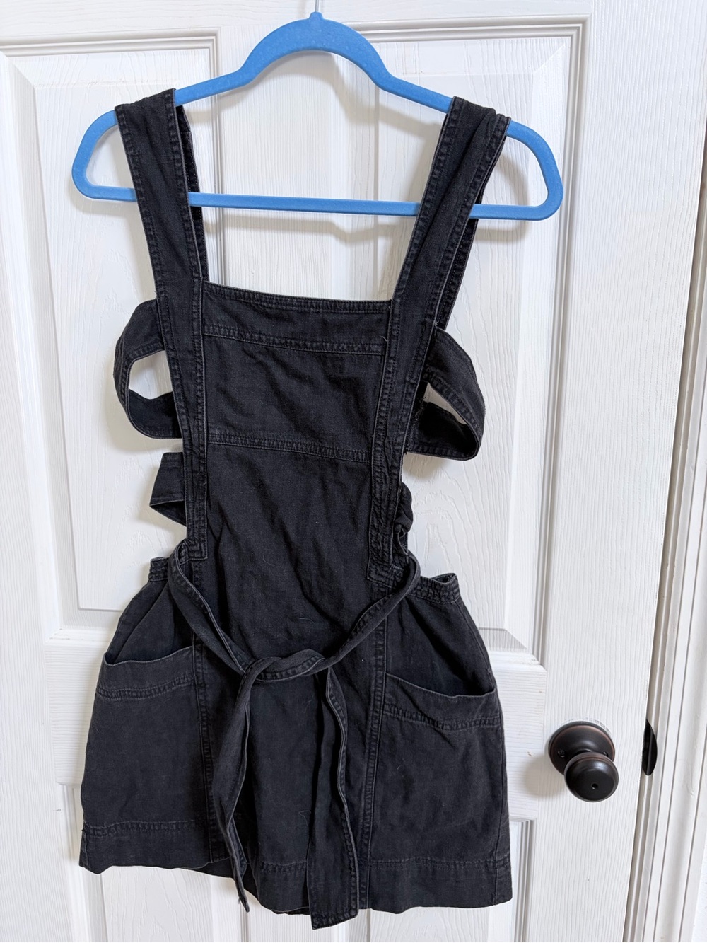 Pilcro Black Denim Overall Skirt with Front Pockets, Size XS